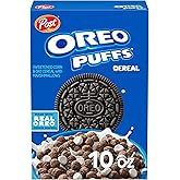 Post OREO PUFFS&reg; Chocolate Breakfast Cereal, 10 oz box | Chocolatey Puffs With Marshmallows And Rich Cookie Flavor For A Sweet Cookies And Creme Taste, On The Go Snack