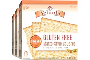Yehuda Gluten Free Cinnamon Matzo, 10.5oz (3 Pack) Gluten Gree Matzo Style Crackers with Cinnamon | Thin, Crips and Airy | Product of Israel |Certified Kosher (including Passover)