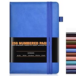 Lined Journal Notebook for Women Men, 256 Numbered
