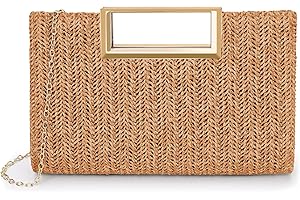 BEKOROS Straw Clutch for Women - Beach Vacation Raffia Bag, Trends Cute Purse, Beach Bag