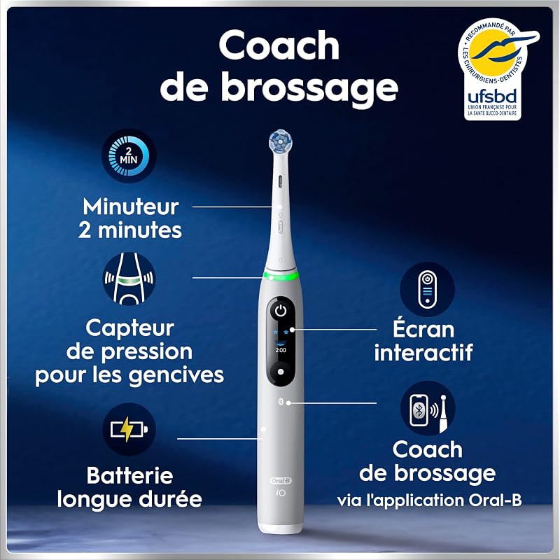 Brosse à Dents Electrique iO 6, 3 Brossettes de Rechange, Grise