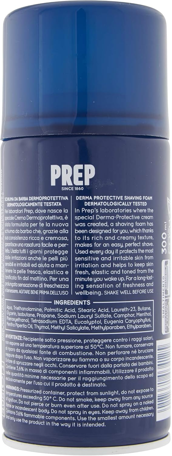 Derma Protective Shaving Foam by Prep for Men - 10 oz Shaving Foam, Blue - Image 3