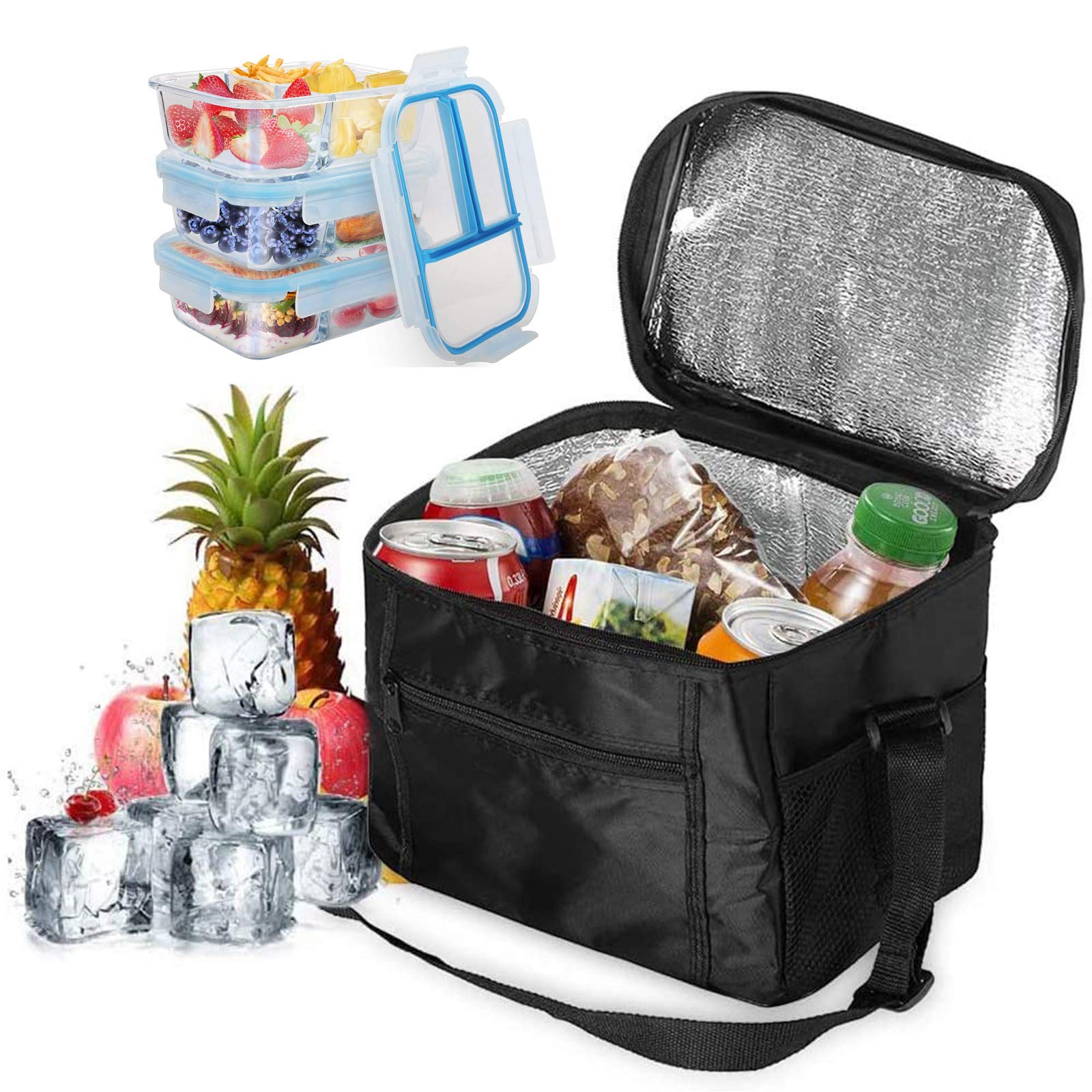 geneic Picnic Cool Bag, Oxford Cloth, 8 liters, Black