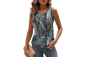 RIROW Tank Tops Women Sleeveless Eyelet Keyhole V Neck Summer Shirt 2024 New S-2XL
