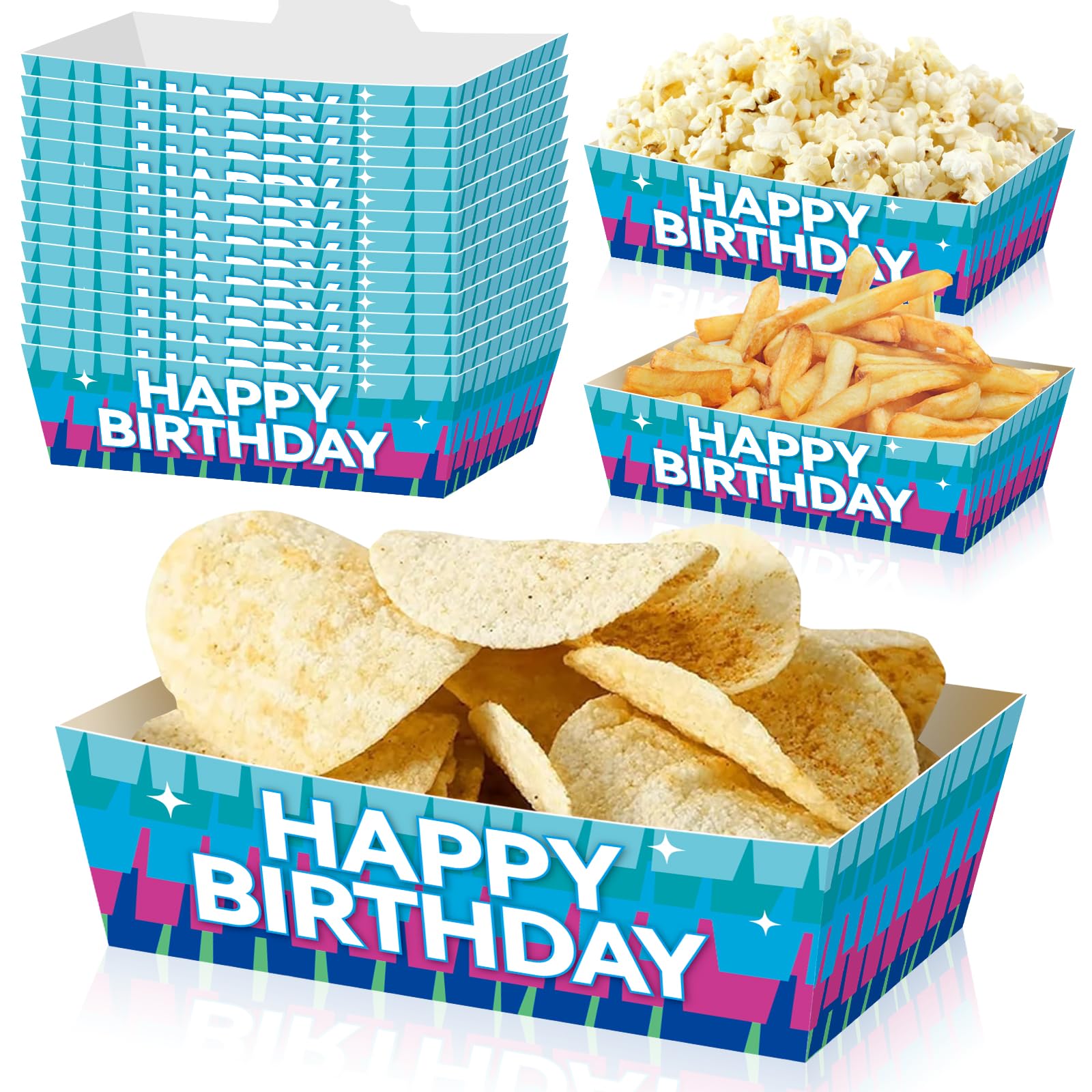 Photo 1 of 2 PACK** 25Pcs Gaming Disposable Paper Food Trays for Video Game Theme Birthday Party Supplies Baby Shower Decorations