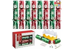 JOYIN 8 Pack Christmas Party Favor Non-Snap Red & Green Snowflake Design Party Table Favors with Holiday Party Favor Supplies for Kids and Adults, Christmas Parties, Dinners & Holidays