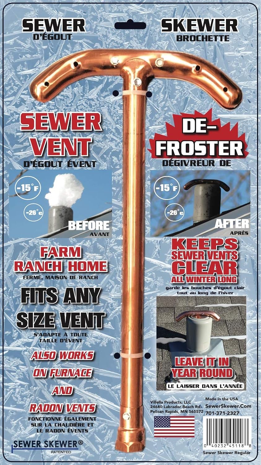 Sewer Skewer is a "Sewer Vent Defroster" and Prevents " Sewer Vent