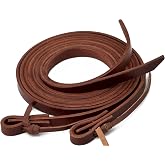 Jeereal Leather Split Reins, Heavy Oil Weighted,Broken in,Supple Ranch Reins for Western Horse ProTack, 5/8" x 7'