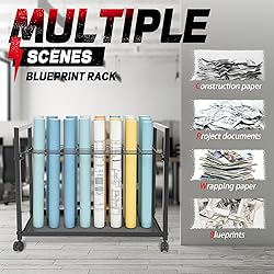 Gelacie Blueprint Storage Rack 48 Slots Portable