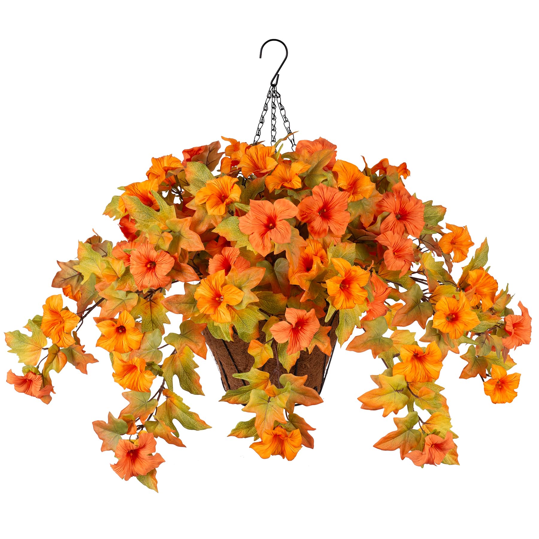 Artificial Fake Fall Flowers with Hanging Basket for Outdoor Fall ...