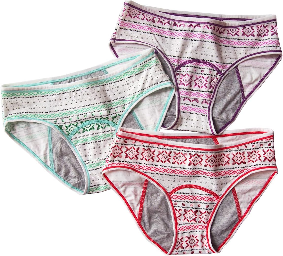 3 Pack Teens Cotton Menstrual Protective Underwear Girls Leak Proof Period Panties Women Postpartum Briefs
