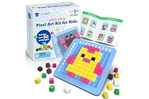 CYOEST STEM Toys Pixel Art Kit for Kids - Arts and Crafts for Boys & Girls - Educational Science Kits & STEM Activities for Kids Ages 5-8-12 Gifts for 5, 6, 7, 8, 9, 10 Year Old - Brain Teasers Toy (Medium)
