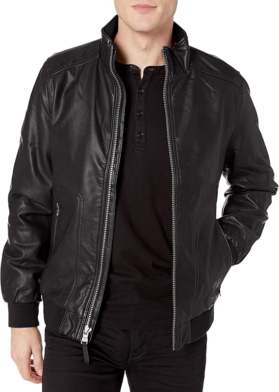 Calvin Klein Men's Faux Leather Classic Bomber Jacket Amazon.co.uk Clothing