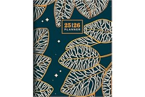 TF Publishing July 2025 - June 2026 Night Foliage Large Monthly Planner with Thick Paper - 12 Month Academic Planner 2025-2026 with 2-Page Spreads, Large Calendar Grids and Prompts - 9 in x 11 in