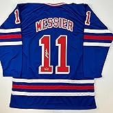 Facsimile Autographed Mark Messier New York Blue Reprint Laser Auto Hockey Jersey Size Men's XL