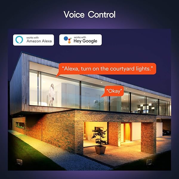 Lumary Focos LED Exterior RGBW   Foco LED 30W Foco LED Exterior Inteligente Colores IP66 Control WiFiBluetooth Focos LED Sincronizacin de Msica 16 Millones Colores Compatible AlexaGoogle Home