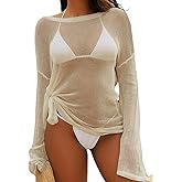 Beautiful Nomad Women's Crochet Cover Ups for Swimwear Bathing Suit Sheer Mesh Beach Tops Swimsuit Vacation Outfits