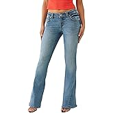 True Religion Women's Joey Low Rise Flare Jeans – Flap Pockets, Bootcut Denim