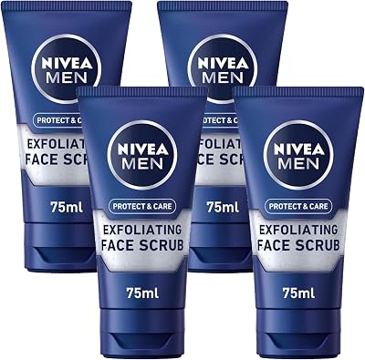 NIVEA MEN Protect & Care Exfoliating Face Scrub 75ml Pack of 4