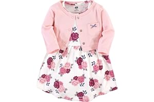Hudson Baby Baby Girls' Cotton Dress and Cardigan Set