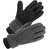 SKYDEER Winter Gloves with Soft Deerskin Suede Leather & Thermal Polar Fleece & Warm 3M Thinsulate Insulation (SD8661T)