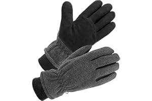 SKYDEER Winter Gloves with Soft Deerskin Suede Leather & Thermal Polar Fleece & Warm 3M Thinsulate Insulation (SD8661T)