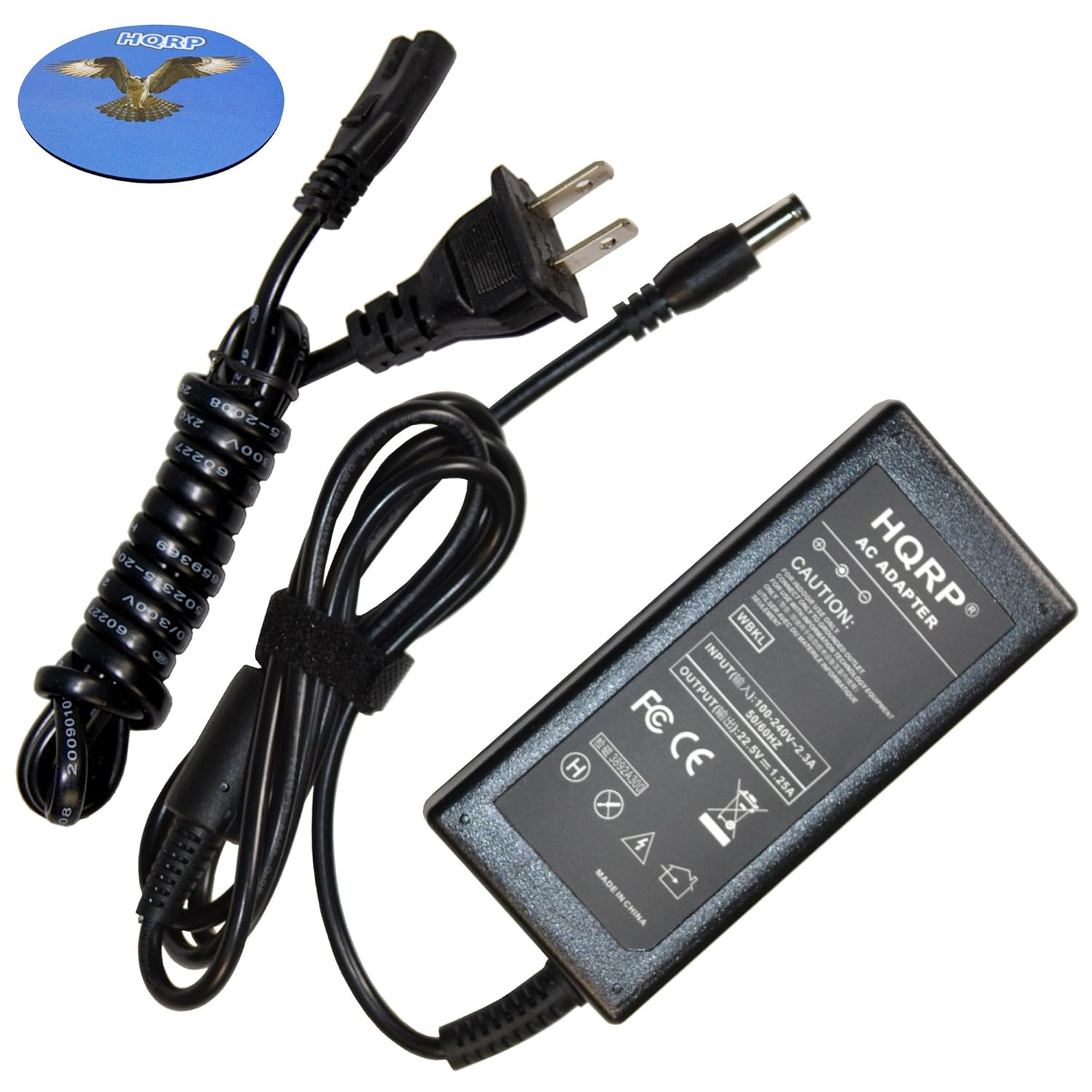 HQRP AC Adapter for iRobot Roomba 531 533 536 537 551 561 563 564 571 577 578 600 611 790; 800/880 Series [Vacuum Cleaning Robot]; 80501 APS #80701 Power Cord Replacement + Coaster
