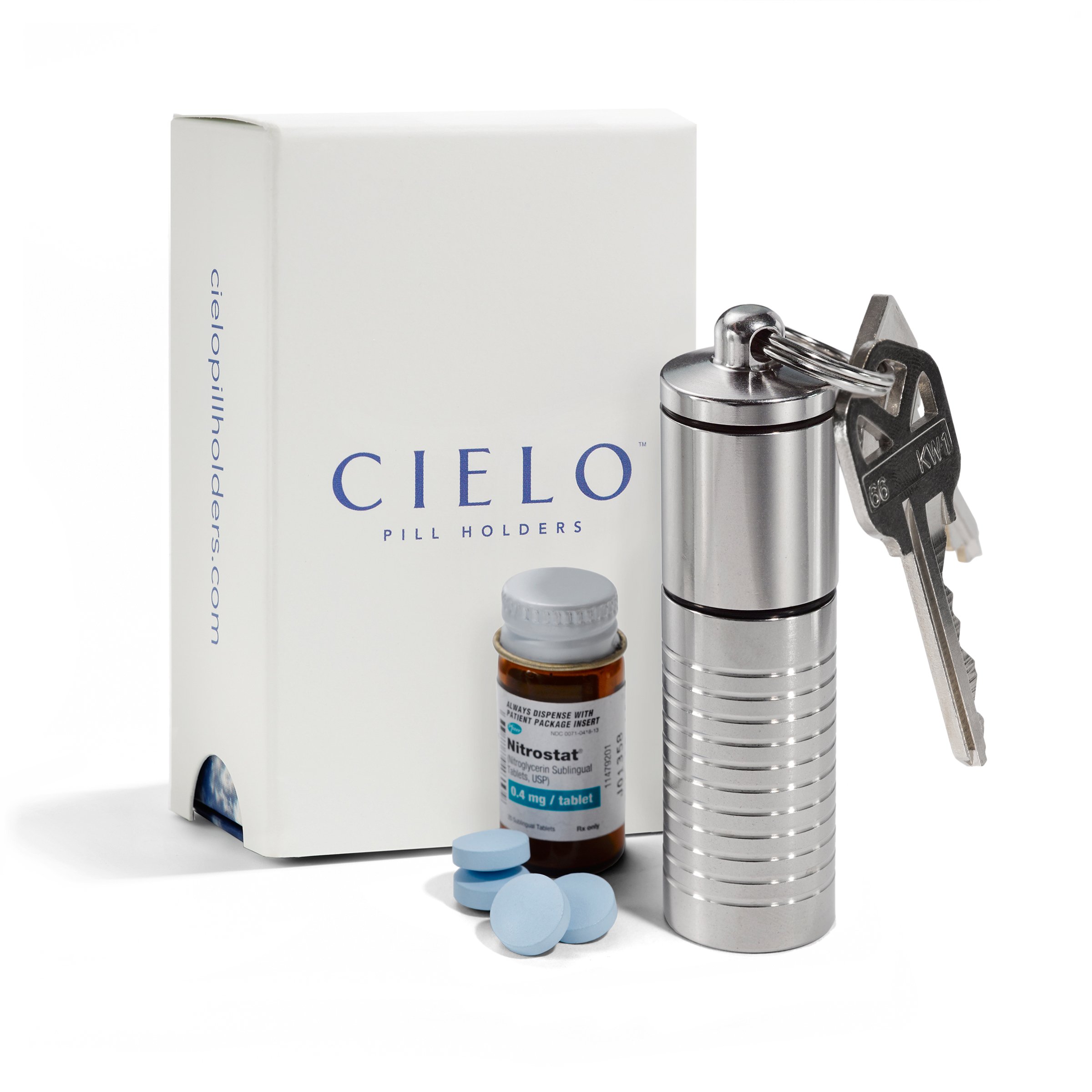 CIELO SLIM DUAL Chamber STAINLESS STEEL Pill Case