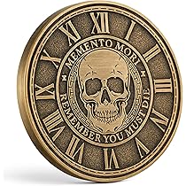 Memento Mori　Testament to Life Memento Mori Coin Memento Vivere Remember to Live Skull and