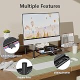 BONTEC Monitor Stand with Drawer 3 Height Adjustable Riser Mesh Platform view 5