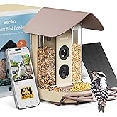 Beako™ Smart Bird Feeder with 4K Camera Solar Powered for Outdoors - UHD Live Stream for Birdwatching, AI Identification 10,000+ Bird Species, Real-Time Motion Detection, Autumn Clay