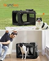 Feandrea Foldable Pet Carrier Bag 81x58x58 cm Black PDC80H view 3