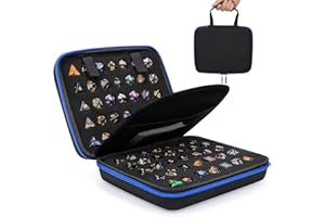 Aoriher Dice Case with Removable Slotted Tray for Storage Game Dice Carrying Holder Compatible with Dnd Role Playing and Other Table Games, Holds up to 70/10 Sets(Blue)