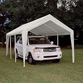 King Canopy 10-Feet by 20-Feet Fitted Replacement Cover w/Legs Skirts, 180gsm Polyethlene, Fits a 10-feet 8-inch x 20-feet Frame, White/White