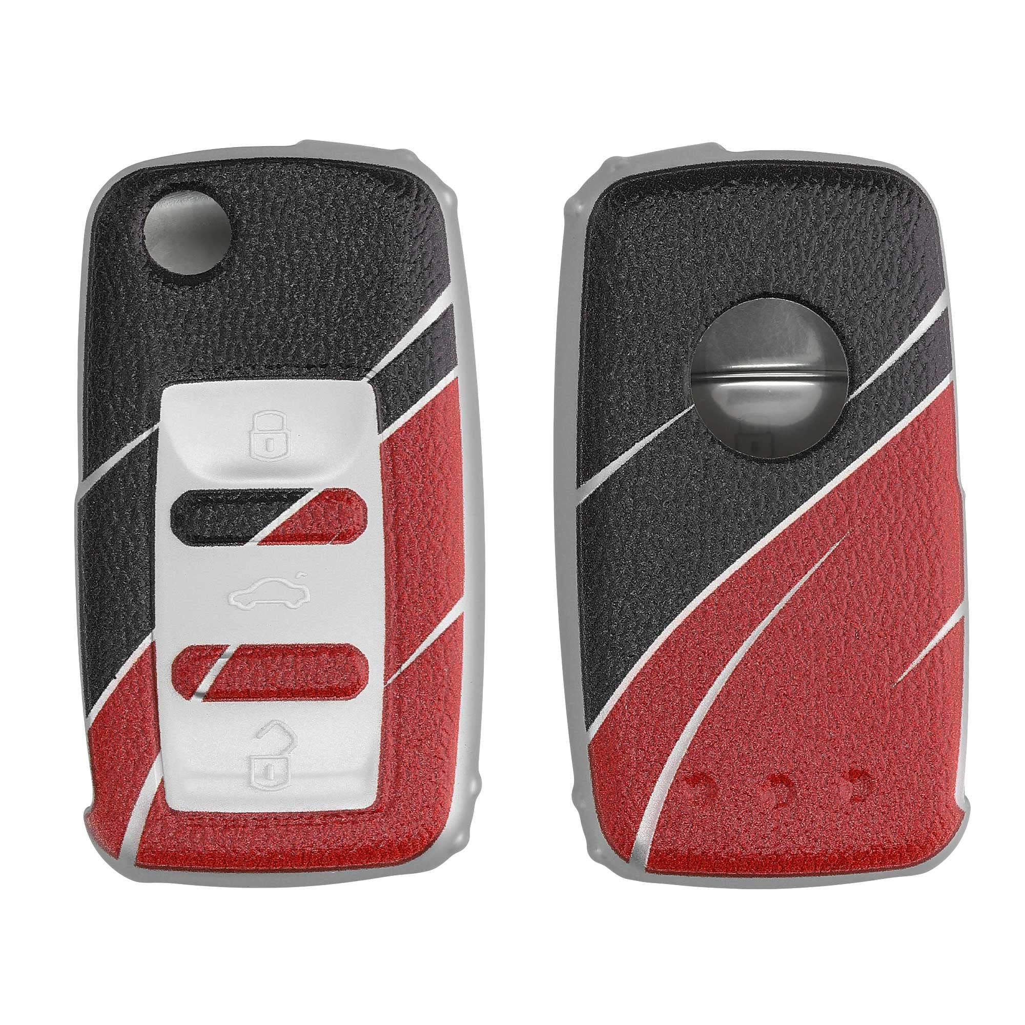 kwmobile Key Cover Compatible with VW Skoda Seat - Two Color Wave
