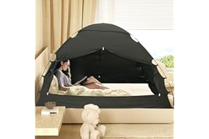 MARKVILLE Full Bed Tent Mosquito Netting for Bed, Top Bunk Bed Canopy Warm and Cozy Indoor Tent for Adults, Sleeping Blackout Tent Lightweight Privacy Tent for Bedroom (Mattress Not Included)