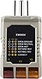 GE 50542 Receptacle Tester, 3-Wire Light Improper Wiring Indicator, Gray/Yellow