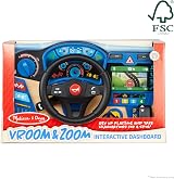 Melissa & Doug Vroom & Zoom Wooden Dashboard Steering Wheel Toy view 3