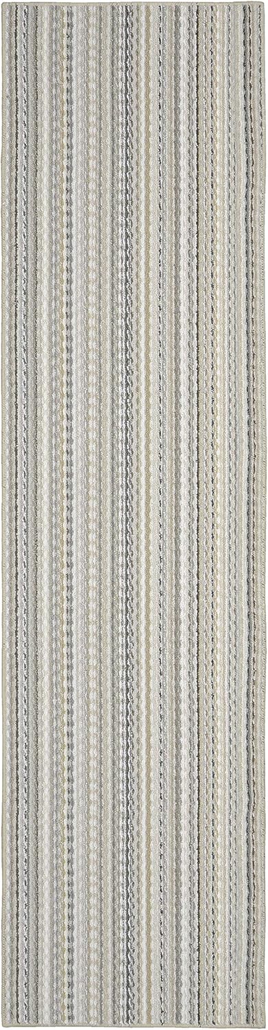 Rugs, Pads & Protectors - Garland Rug Carnival Stripe 3 Ft. x 12 Ft. Earth Tone Runner Rug
