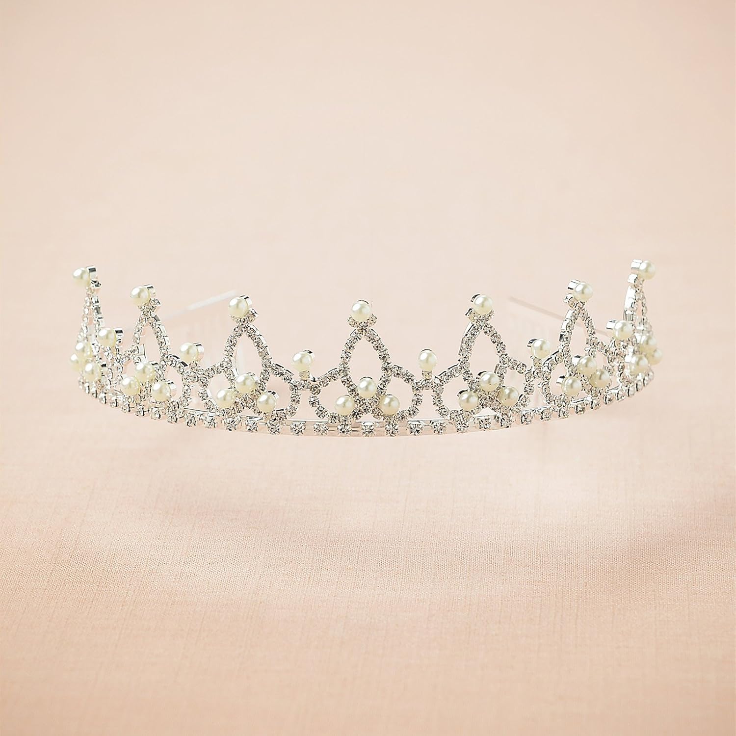 AW Girls Tiara Crown Headband with Comb Rhinestone