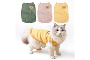 COOHAMS 3 Pack Shirts for Cat, Small & Medium Dog Clothes, Waffle-Knit Puppy Shirts, Lightweight, Breathable, Stretchy Pet Clothes, Sleeveless Tee Shirt Gift for Cats & Dogs (3 PCS, Large)