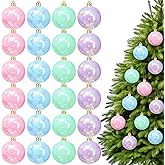 Civaner 24 Pcs Pastel Candy Christmas Ball Ornaments 2.36 Inch Shatterproof Macaron Christmas Ball Decorations for Xmas Tree Hanging Ornaments Holidays Party Decor Home Birthday