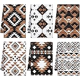 Breling Set of 6 Western Aztec Kitchen Towels Vintage Themed Dish Towel Bathroom Decorative Rustic Cloths for Kitchen Bathroom Home Cooking Housewarming, 14 x 21 Inch