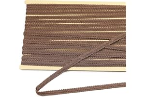 dlboboai Gimp Braid Trim Polyester Braided Ribbon 12 Yards 12mm Wide Centipede Braided Lace Trim for Sewing Crafts Clothing Curtains Accessories Lampshade Home DIY Decoration (Coffee, 12mm Wide)