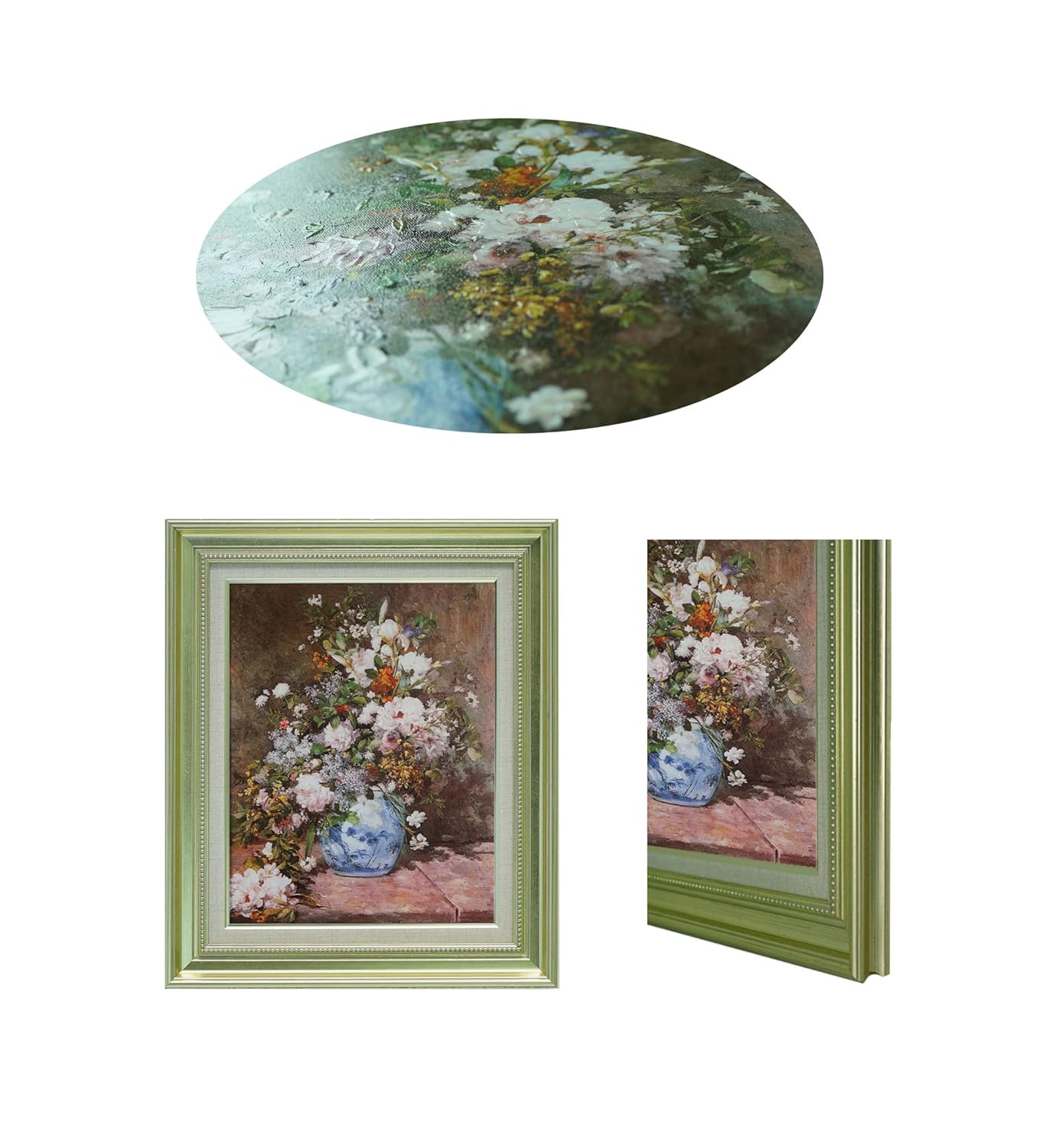 B072kvyjkr春の花 額縁 キャンバス地に 表面ハイタッチメディウム加工 豪華額装 銀 オーギュストルノワール 絵画 アートポスター 複製画 F6 F6 銀 シルバー 春の花 春の花 シルバー インテリア 複製名画 壁掛け 植物花 大放出セール