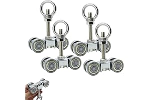 SIWOOD 4 Wheel Trolley Assembly Roller Trolley ，Super Silent Pulley， M10 Bolt and Lifting Eye Nut for use with 1-5/8" Wide and All 1-5/8" or Taller Strut Channel (Pack of 4)