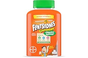 FLINTSTONES VITAMINS Flintstones Gummies Kids Vitamins with Immunity Support*, Kids and Toddler Multivitamin with Vitamin C, Vitamin D, B12, Zinc & more, Orange 150ct