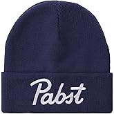 Bioworld Pabst Script Logo Embroidery Acrylic Knit Standard Cuff Beanie
