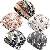 5 Pieces Women's Slouchy Beanie Hat Stretch Turban