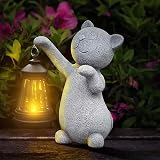 RICHIE Cat Statue Solar Garden Ornament Outdoor Waterproof LED Light
